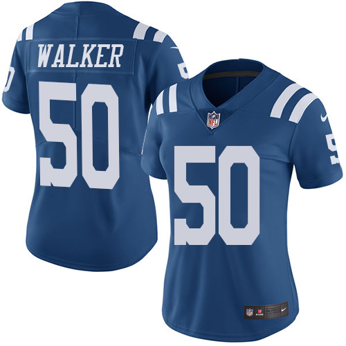 Indianapolis Colts 50 Limited Anthony Walker Royal Blue Nike NFL Women Rush Vapor Untouchable Jersey